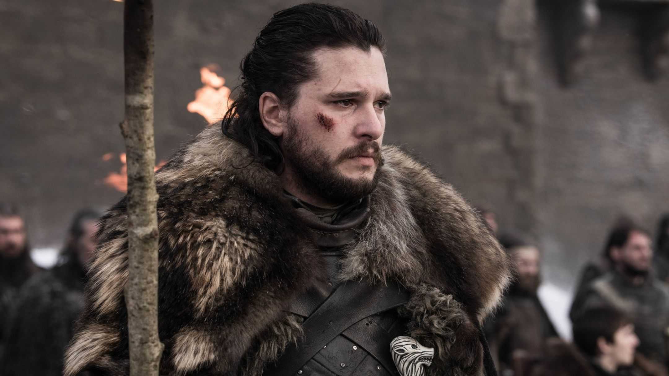 GoT Jon Snow Kit Harrington Season 8 press kit image with torch-1