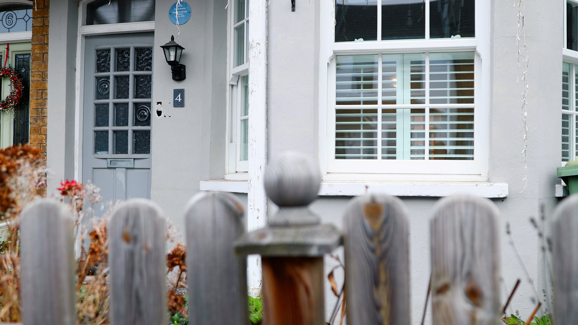 An exterior shot of David Bowie's childhood home in 4 Plaistow Grove