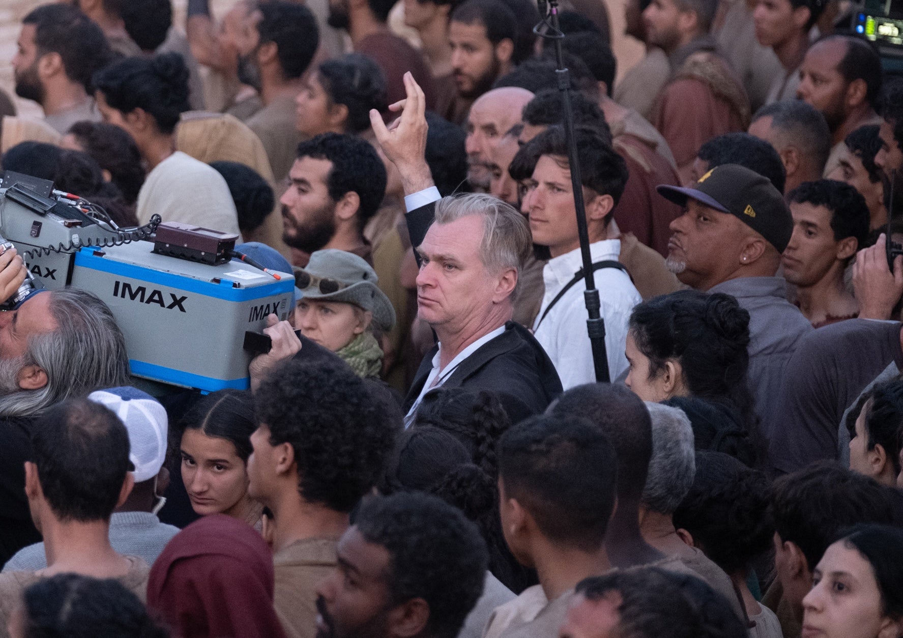 Christopher Nolan (centre) on the set of 'The Odyssey' (Universal Studios)