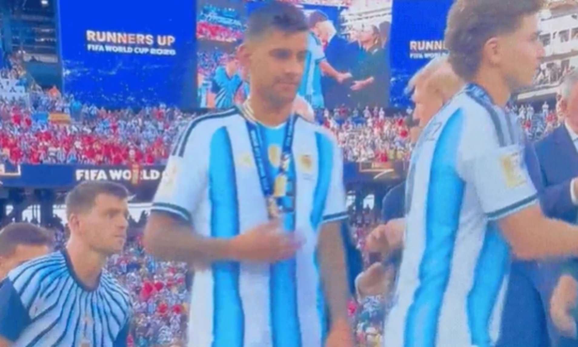 Argentina and Spurs defender Cristian Romero snubs Donald Trump after collecting World Cup medal