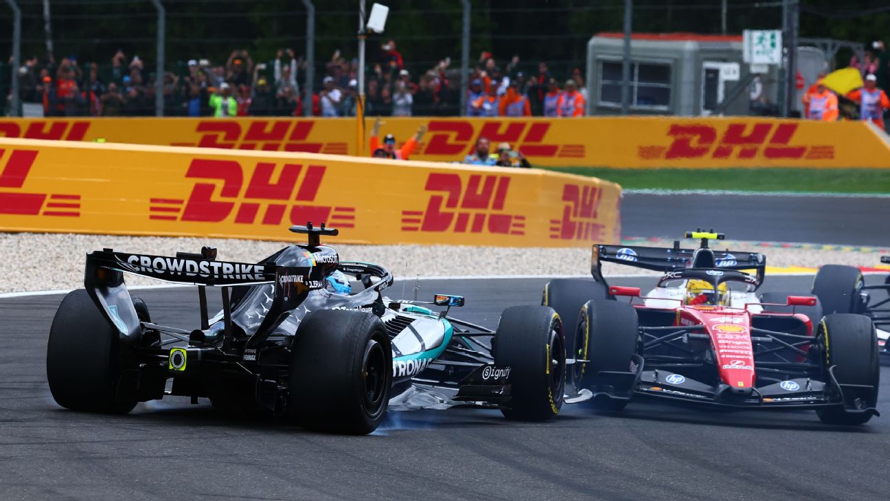 George Russell lashes out at Mercedes in unheard team radio after crash at Belgian Grand Prix