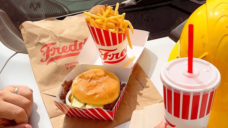 Freddy's best burger on the menu is loaded with steakhouse-style toppings
