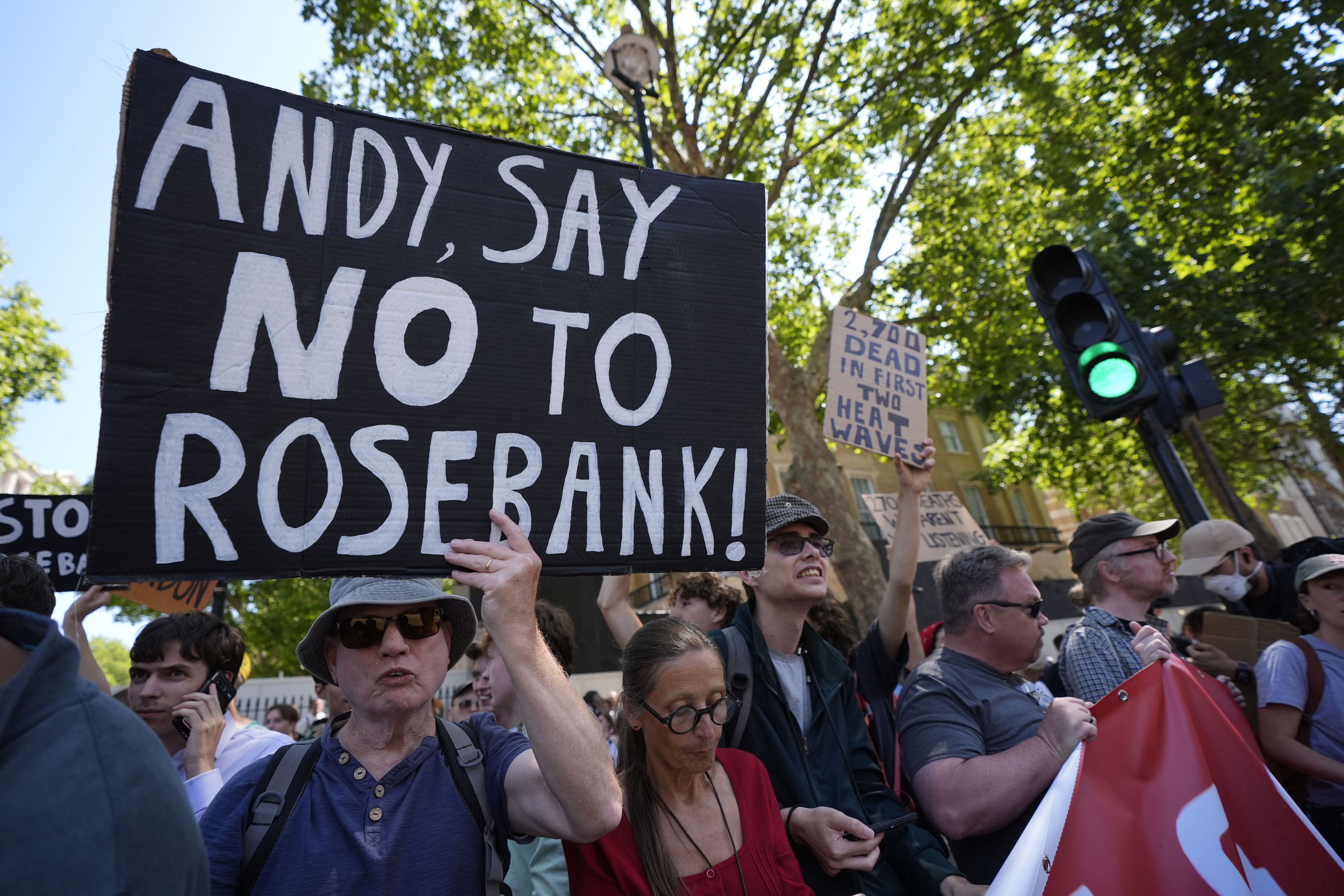 Protesters outside Downing Street, London (PA)