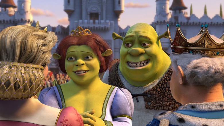 Shrek and Fiona meeting the latter character's parents in Shrek 2 (2004)