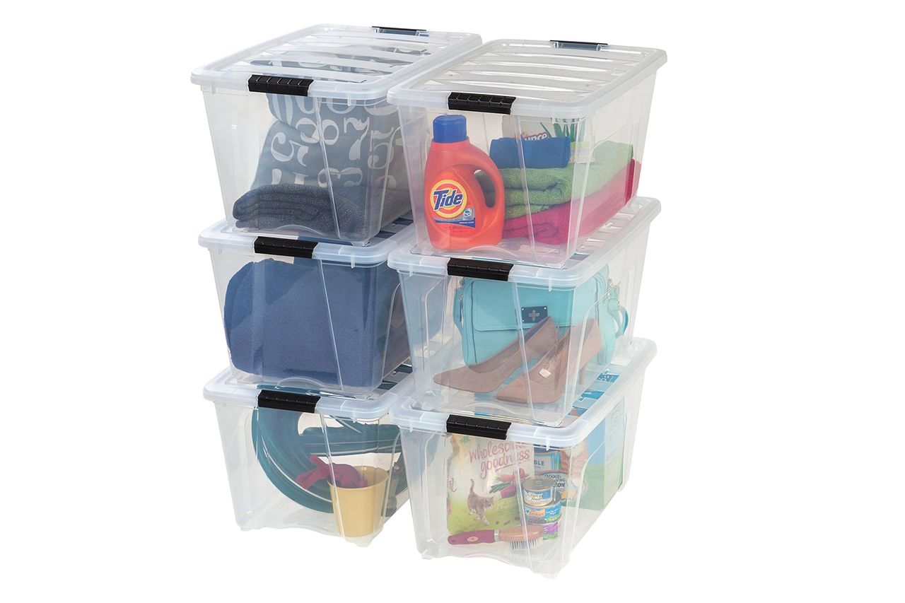 IRIS USA 54 Qt Stackable Plastic Storage Bins