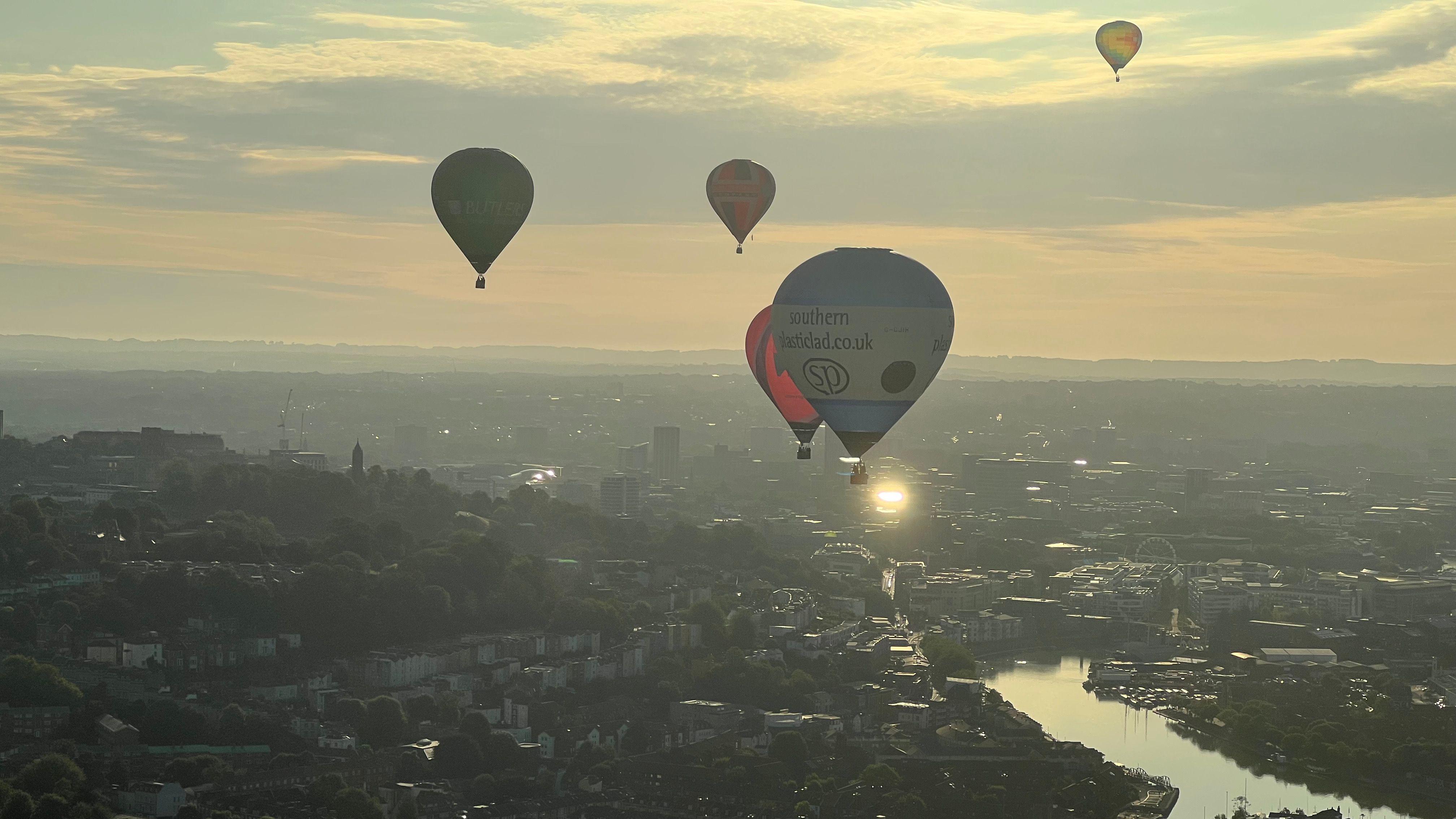 Bristolians woke up to a fleet of hot air balloons flying over the city this morning