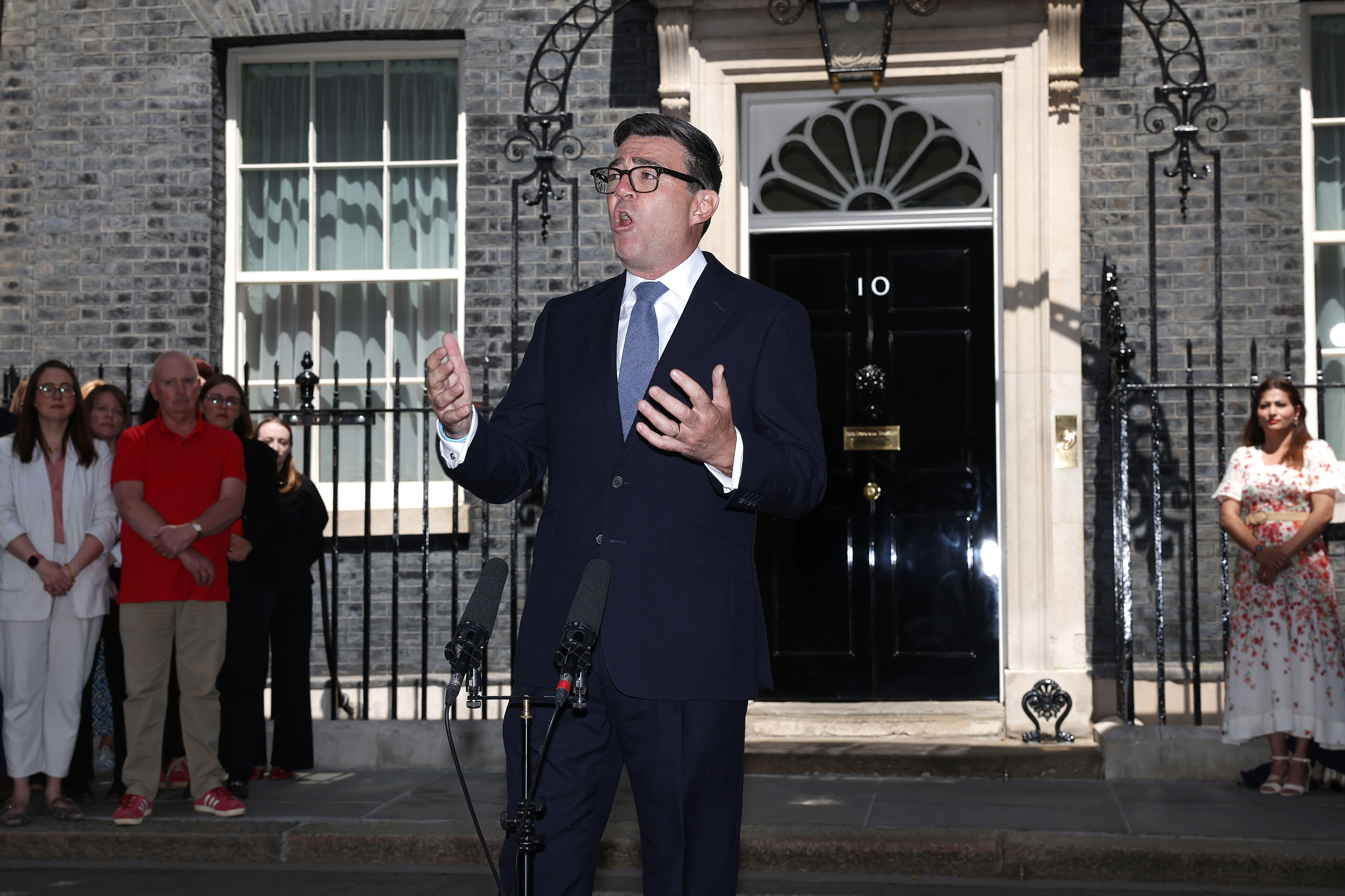 Andy Burnham delivers his inaugural speech as UK's new Prime Minister (Getty)