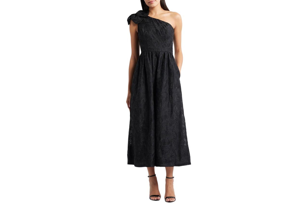 Lilly Pulitzer Lynsi Rosette One Shoulder Midi Dress
