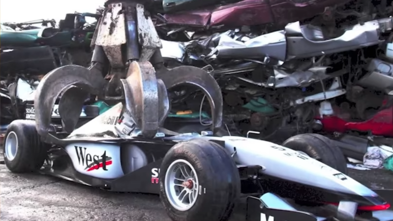 The truth behind those "crushed Formula 1 cars" photos