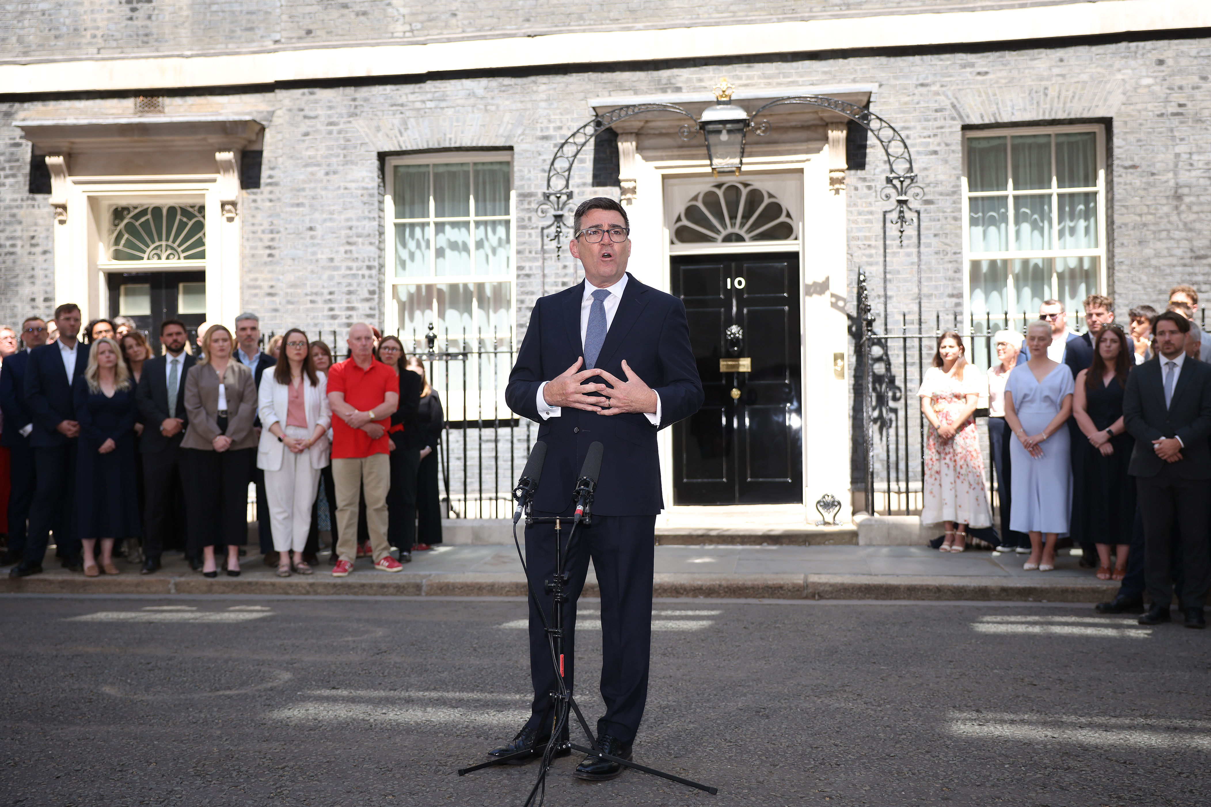Andy Burnham delivers his inaugural speech as UK's new Prime Minister (Getty)