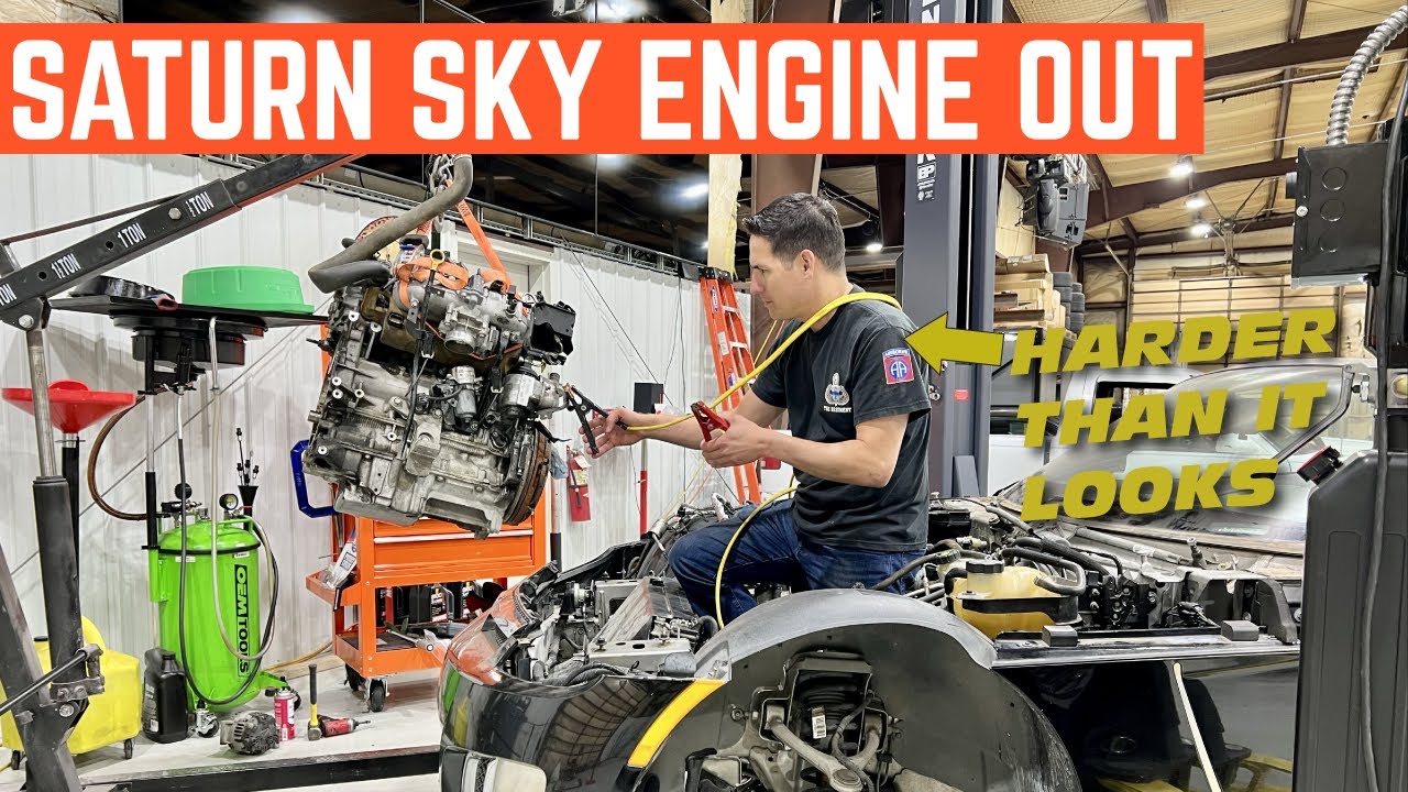 Pulling this tired engine out of the Saturn Sky Redline