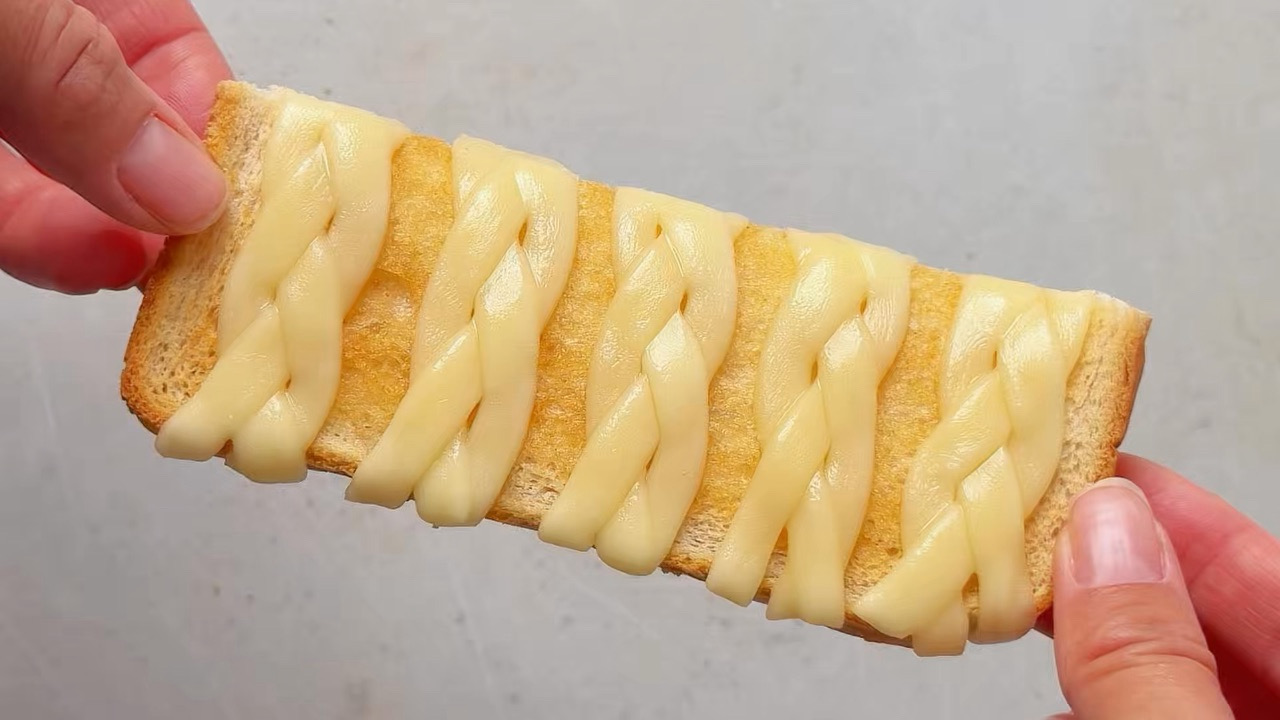 Braided cheese on toast