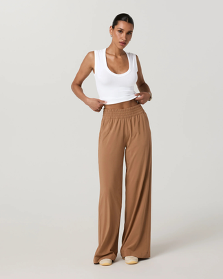 Wide-leg pants that are perfect for villa hunting or subway riding