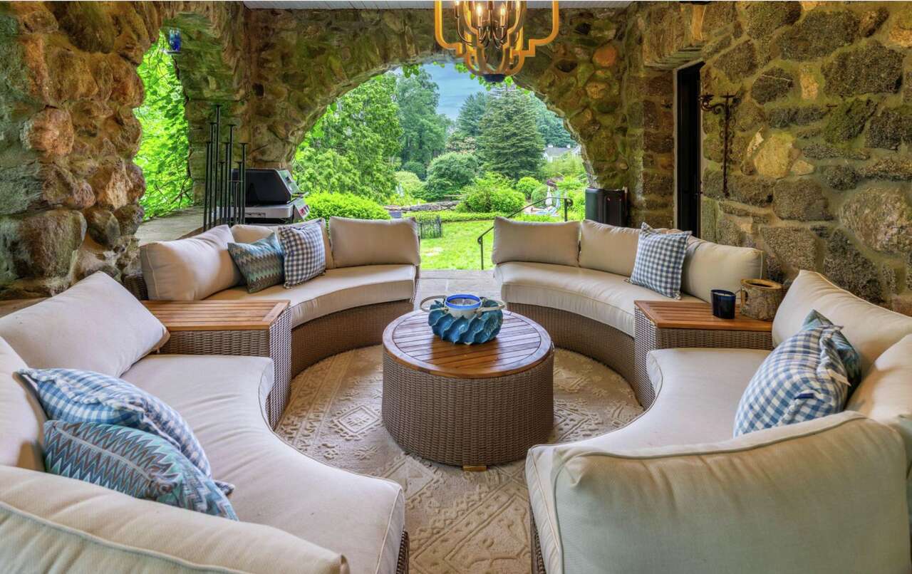 Century-old Greenwich 'castle' estate with waterfalls and pool lists for $7.995 million