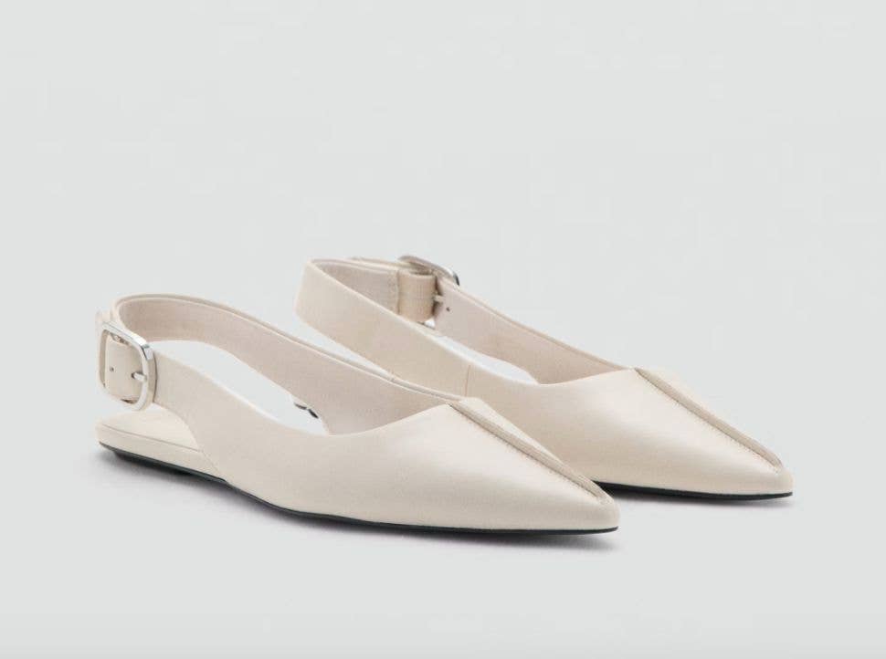 Mango Buckle Flat Shoes