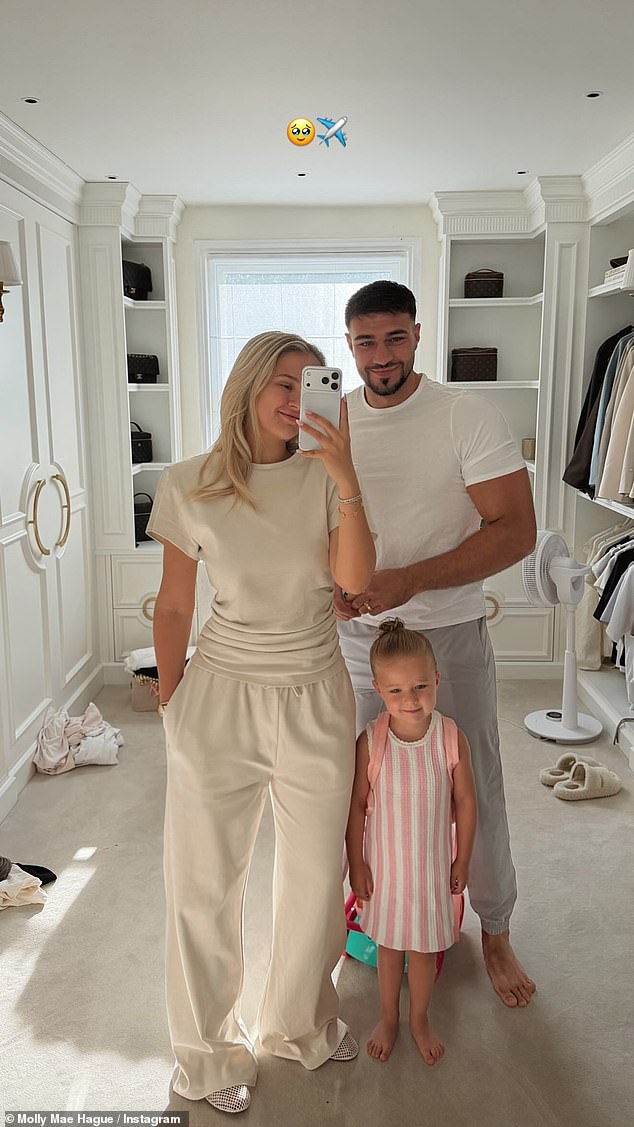 Molly-Mae, who gave birth to Midas in June, said she had been 'dreaming of this trip for the last seven weeks postpartum'