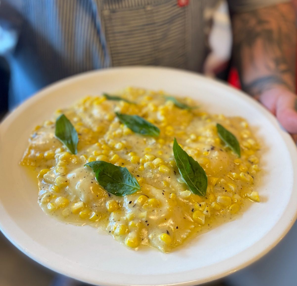 The Sweet Corn & Mascarpone Ravioli from The Pasta Shop in Denville, NJ.