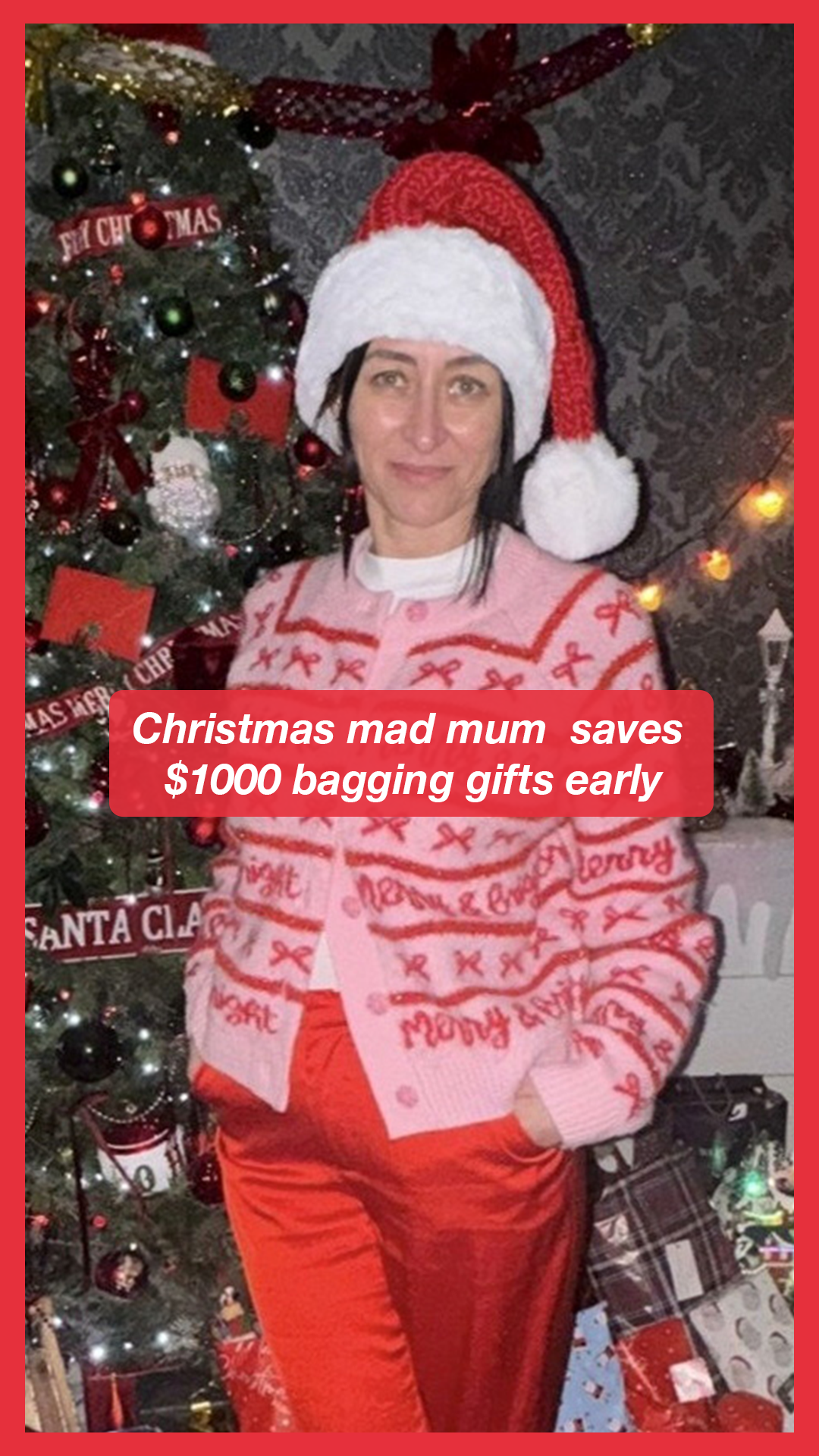 Christmas mad mum has tree up all year and saves $1000 bagging gifts early