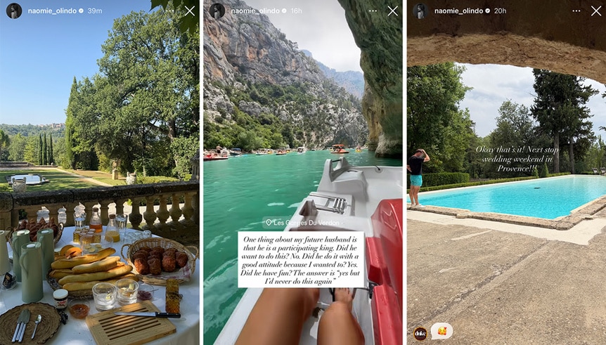 A series of Naomie Olindo on vacation in France with her fiance.