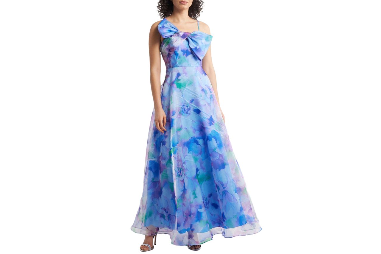 Eliza J Bow Bodice Sleeveless Gown