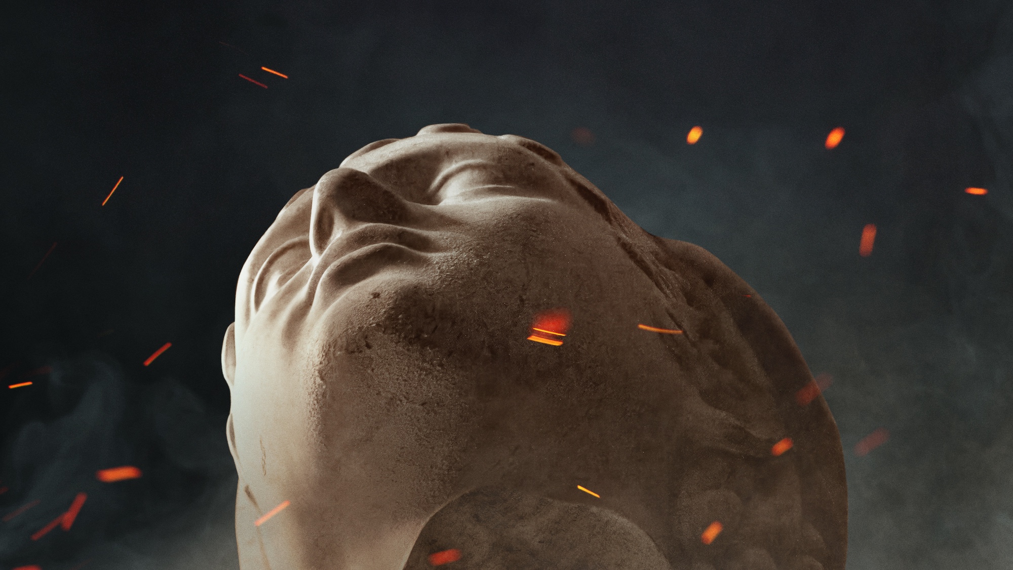 Athena statue in The Odyssey poster