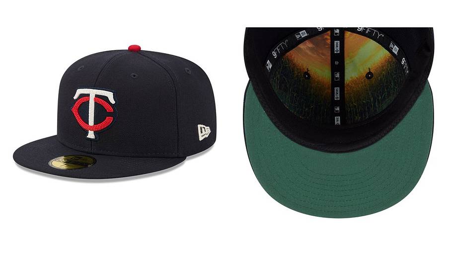Details on the Minnesota Twins New Era 2026 Field of Dreams 59FIFTY Fitted Hat.
