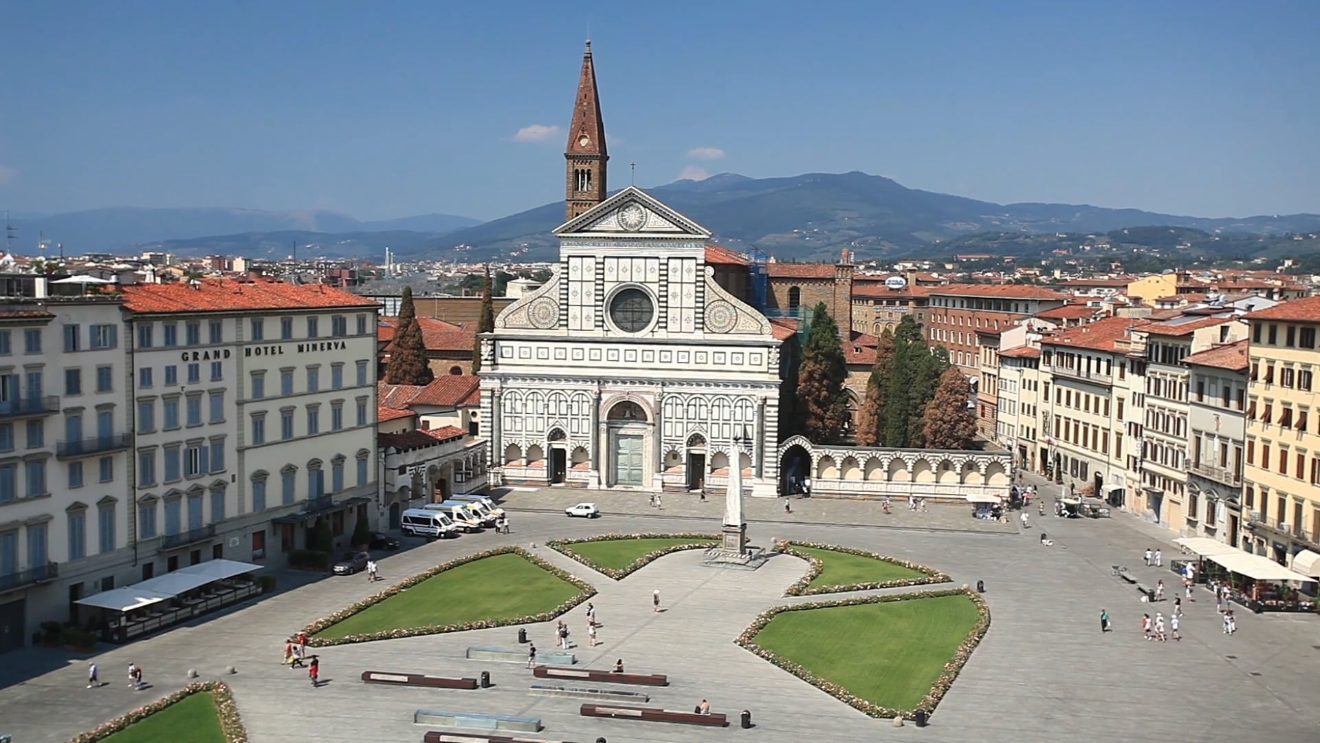Inside Florence's historic Santa Maria Novella from above