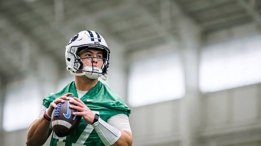 BYU QB Bear Bachmeier at BYU Spring Camp