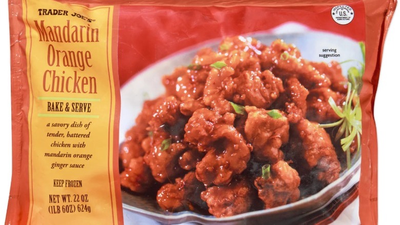 A package of Trader Joe's Mandarin Orange Chicken.