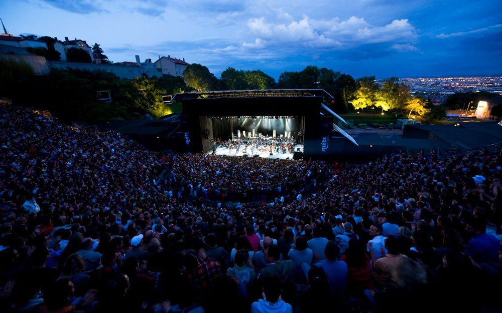Les Nuits de Fourvière takes place in Lyon's ancient Roman amphitheatre; best things to do in Lyon