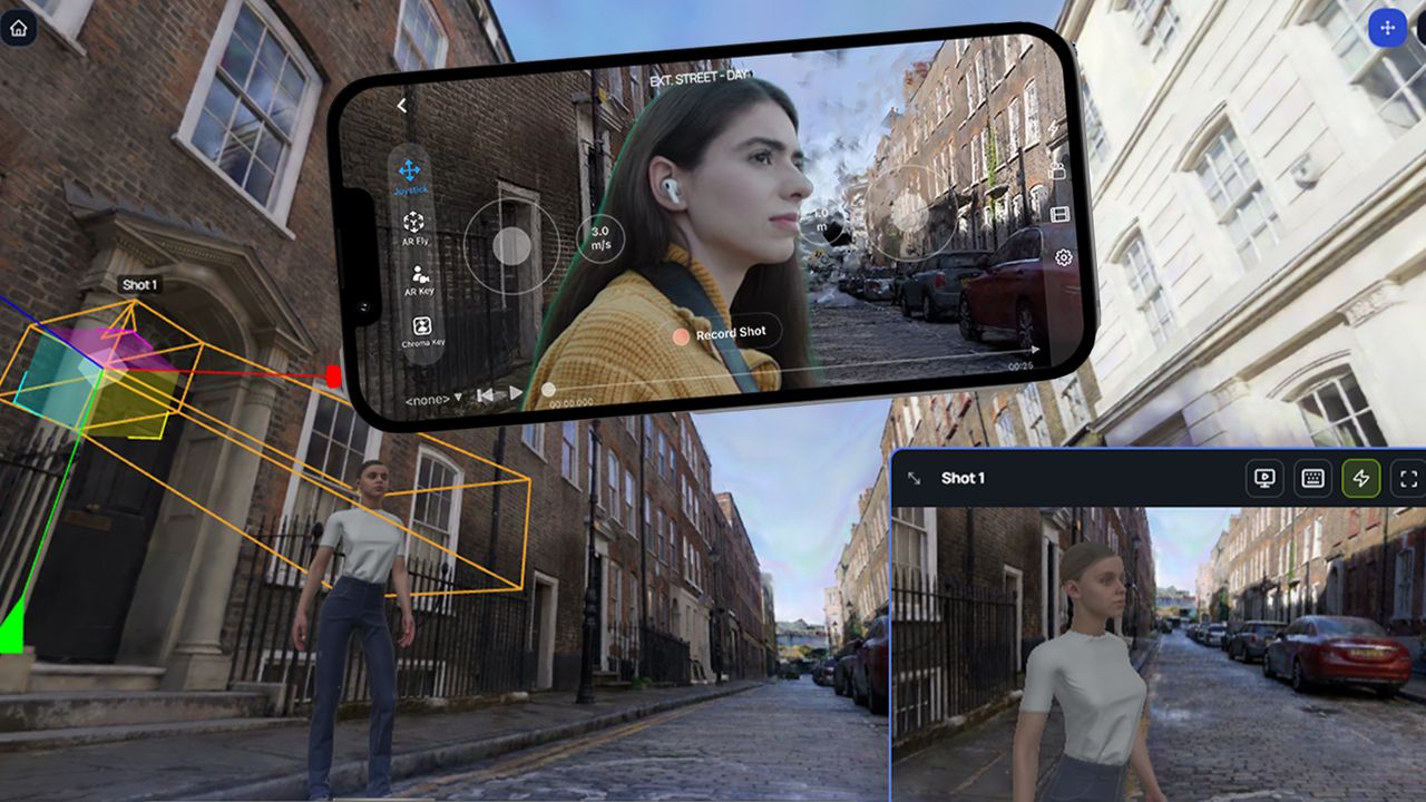 A woman filmed using an iPhone in a virtual app