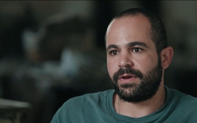 Released hostage Yarden Bibas speaks to Channel 12 in an interview on May 20, 2025. (Channel 12 screenshot)