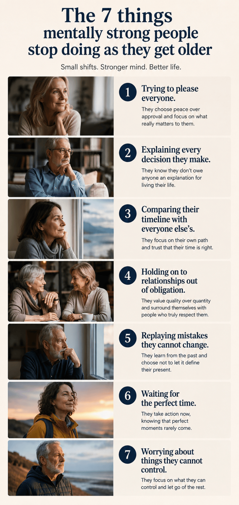 The 7 things mentally strong people stop doing as they get older