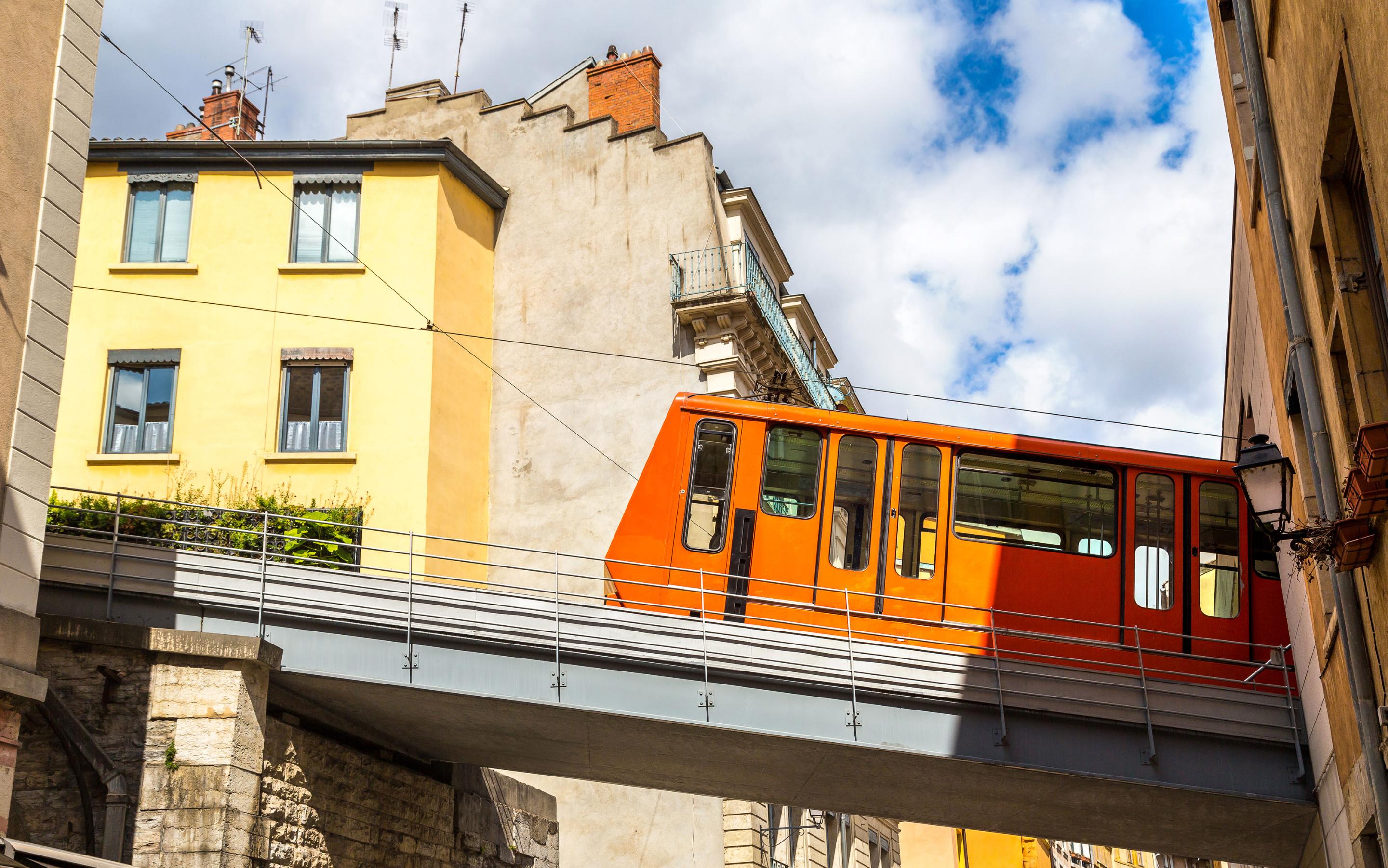 The funicular links Vieux Lyon with the hilltop Fourvière neighbourhood; Lyon travel guide