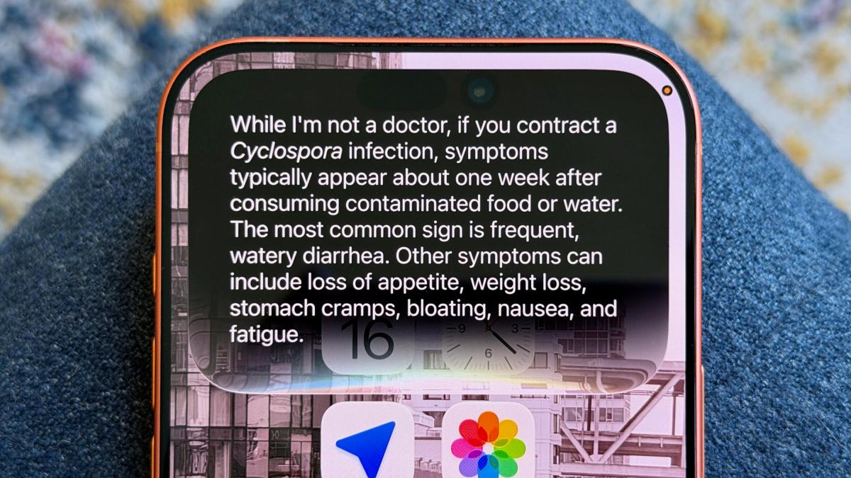 A Siri AI response bubble