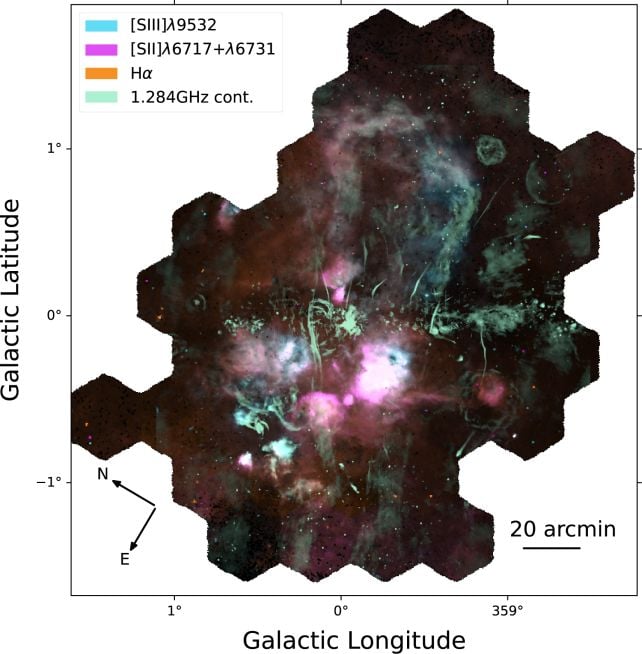 The galactic center in optical and radio light. Credit: Kreckel et al., A&A, 2026