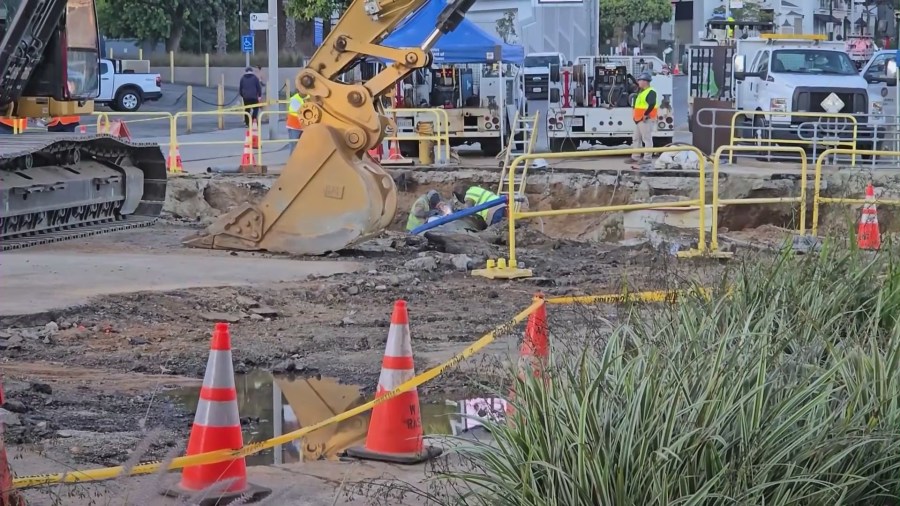 Permanent restoration work starts on part of Sunset Boulevard hit by ...