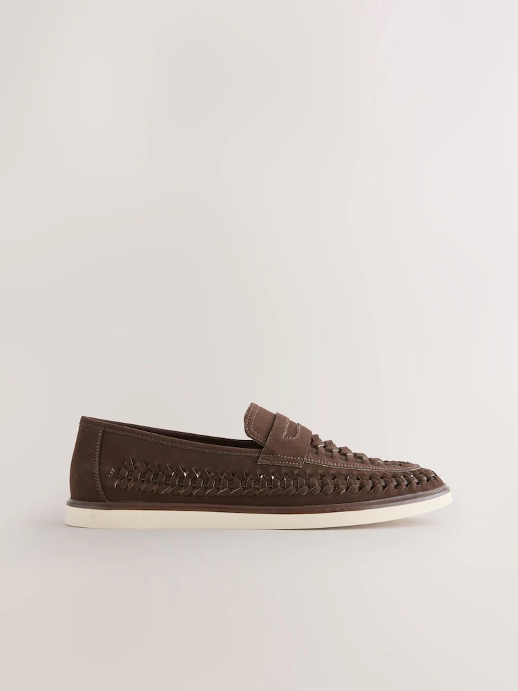 Next Brown Weave Loafers