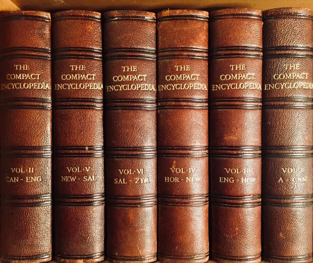 3. The Encyclopedia Set on the Living Room Shelf (Image Credits: Unsplash)
