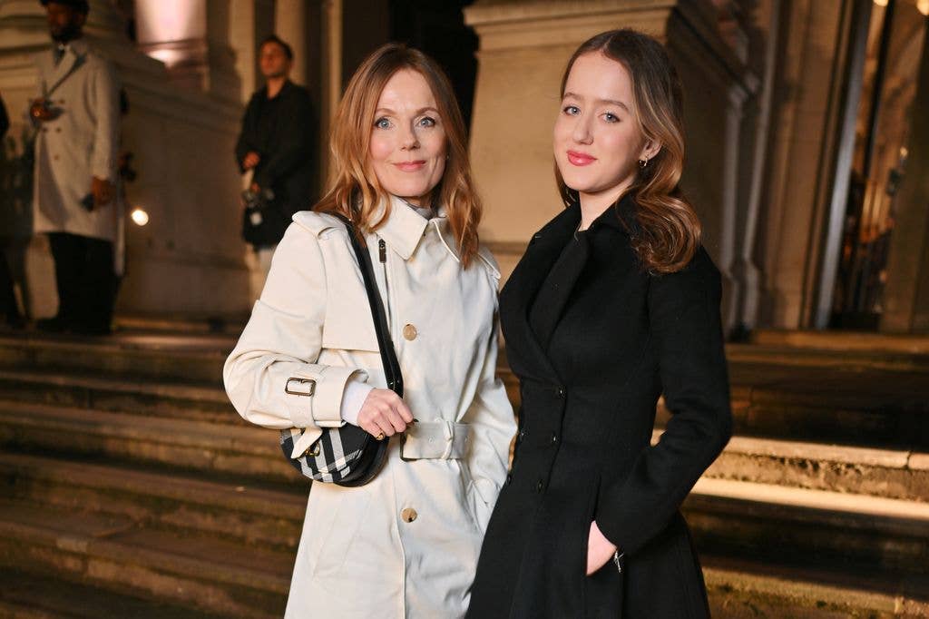 Geri Halliwell-Horner and Bluebell Halliwell attend the Burberry Winter show
