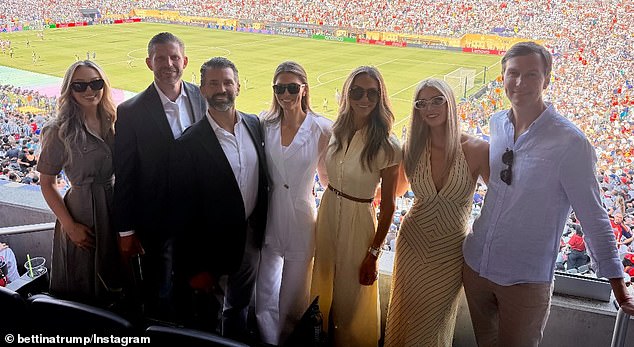 Lara, 43, attended the the World Cup Final at MetLife Stadium on Sunday evening with her entire family