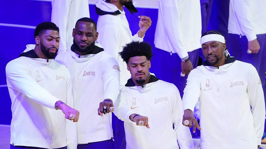Former Los Angeles Lakers Forwards Anthony Davis and LeBron James