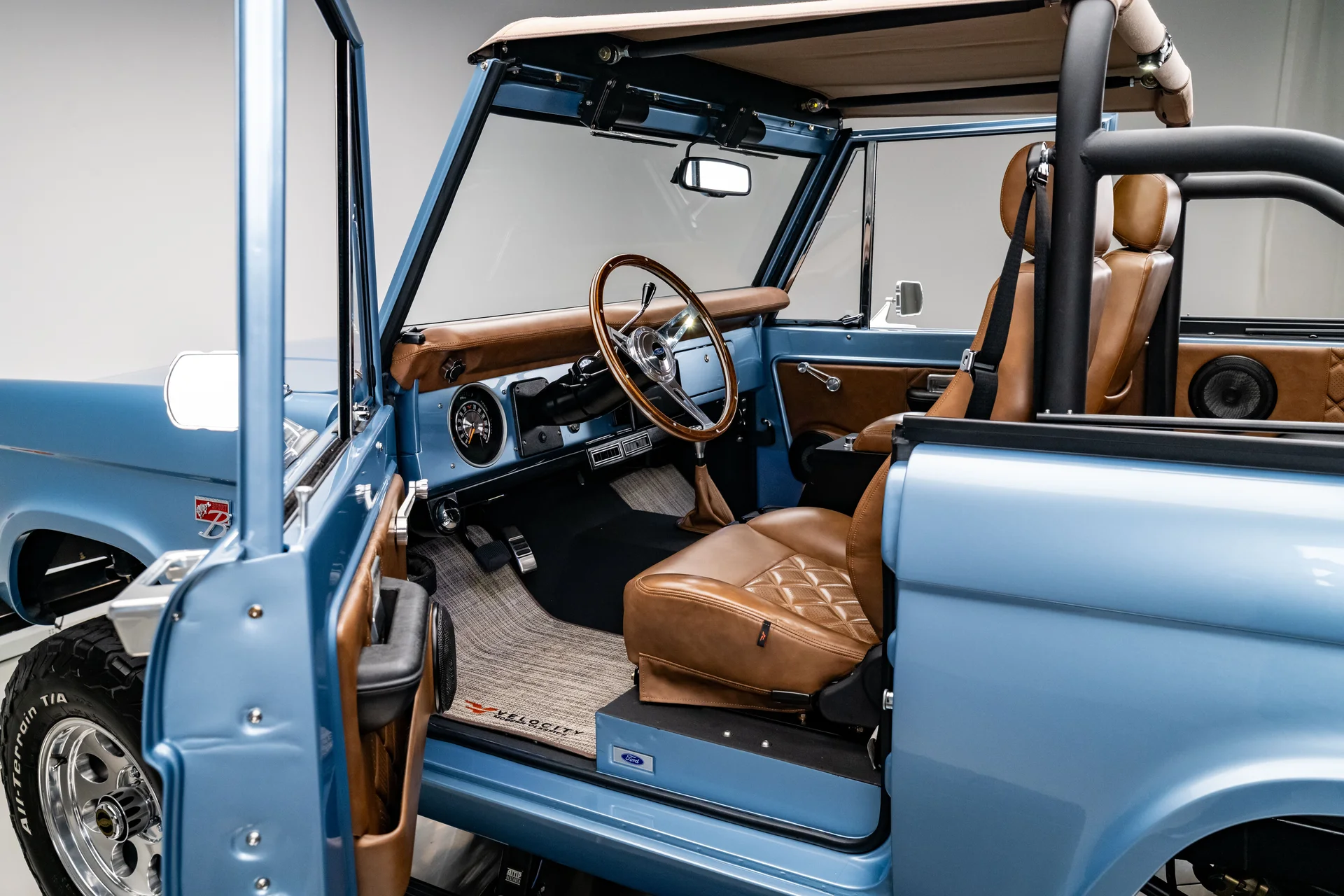 1974 Ford Bronco Velocity diamond-stitched interior