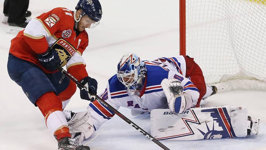 Jonathan Huberdeau and Henrik Lundqvist