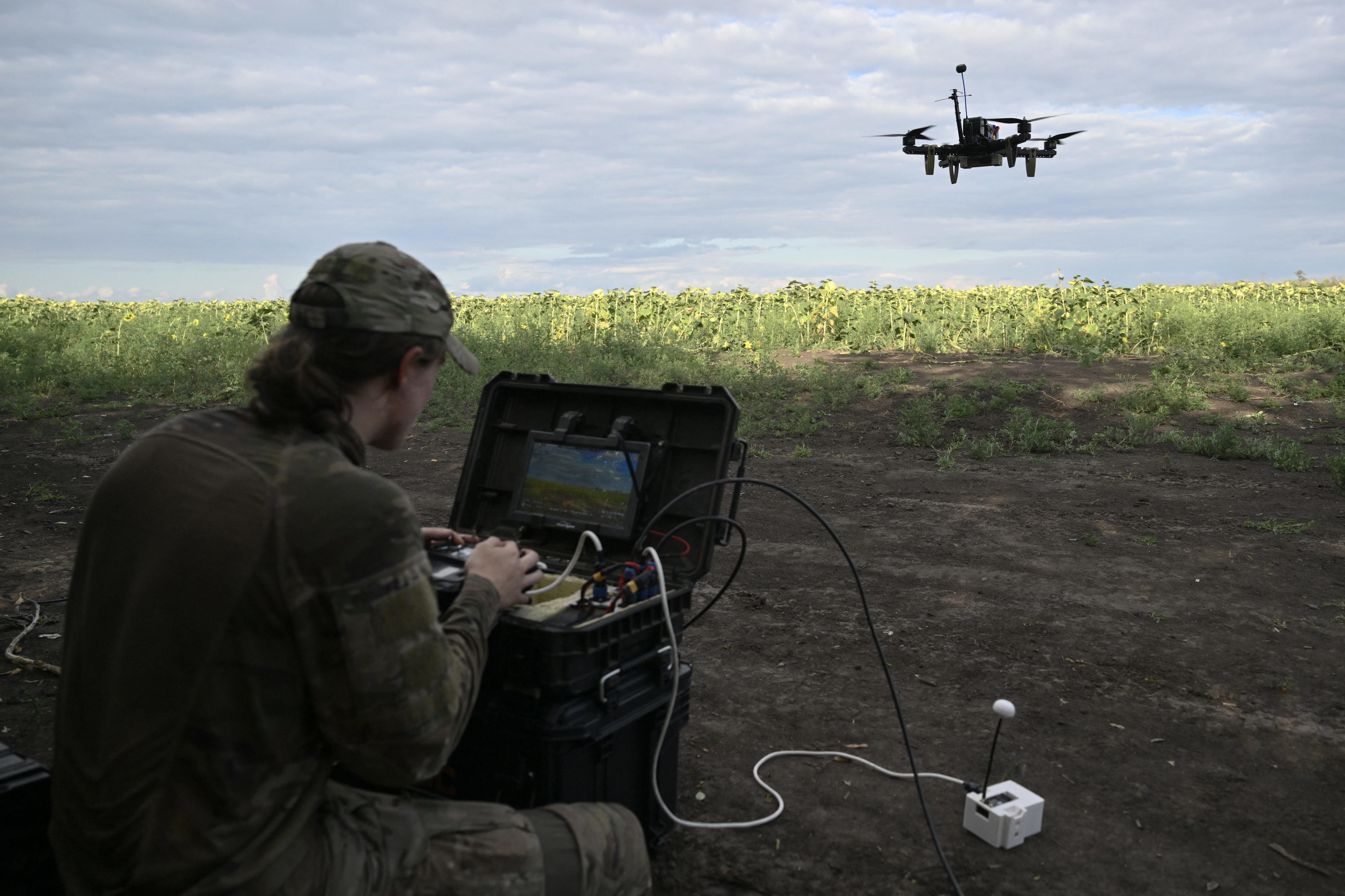 A drone pilot with call sign Rubik, 22, from the Reconnaissance Company