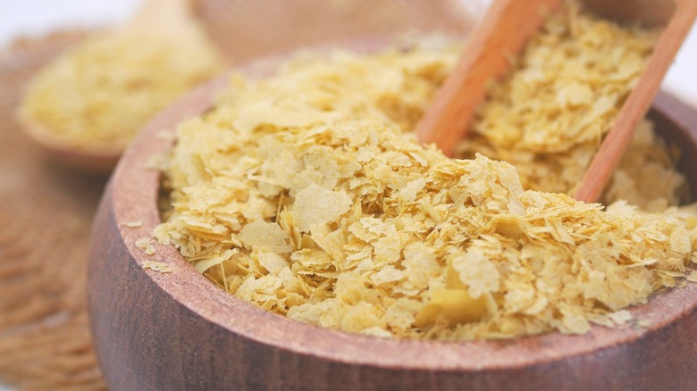 Nutritional yeast flakes in a bowl