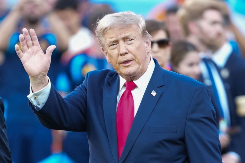 Donald Trump appeared at the FIFA World Cup Final yesterday