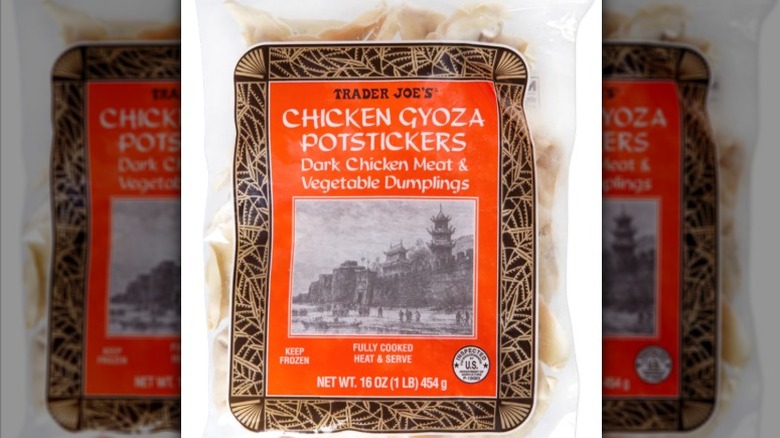 A package of Trader Joe's Chicken Gyoza Potstickers.