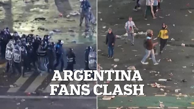 Chaos erupts as angry Argentina fans clash with riot police