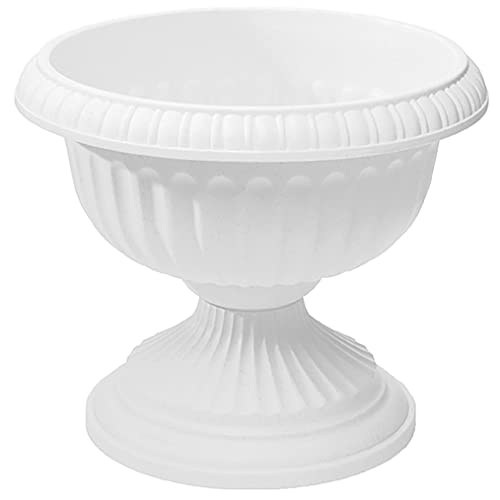 Grecian Urn Planter, White, 18-Inch
